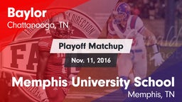 Matchup: Baylor vs. Memphis University School 2016