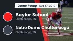 Recap: Baylor School vs. Notre Dame Chattanooga 2017