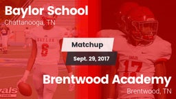 Matchup: Baylor School vs. Brentwood Academy  2017