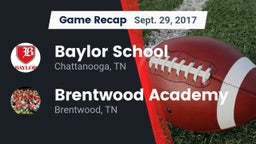 Recap: Baylor School vs. Brentwood Academy  2017