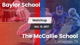 Matchup: Baylor School vs. The McCallie School 2017