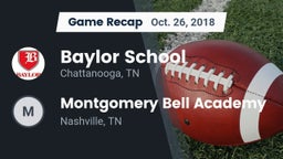 Recap: Baylor School vs. Montgomery Bell Academy 2018