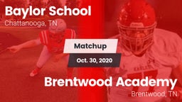 Matchup: Baylor School vs. Brentwood Academy  2020