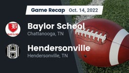 Recap: Baylor School vs. Hendersonville  2022