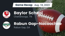 Recap: Baylor School vs. Rabun Gap-Nacoochee  2023
