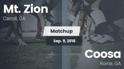 Matchup: Mt. Zion vs. Coosa  2016