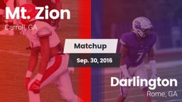 Matchup: Mt. Zion vs. Darlington  2016