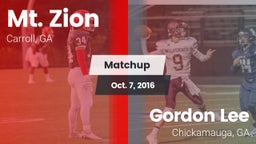 Matchup: Mt. Zion vs. Gordon Lee  2016