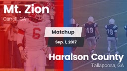 Matchup: Mt. Zion vs. Haralson County  2017