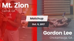 Matchup: Mt. Zion vs. Gordon Lee  2017