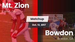 Matchup: Mt. Zion vs. Bowdon  2017