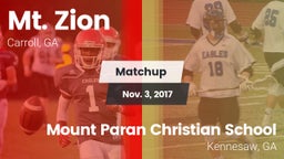 Matchup: Mt. Zion vs. Mount Paran Christian School 2017