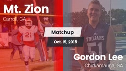 Matchup: Mt. Zion vs. Gordon Lee  2018