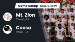Recap: Mt. Zion  vs. Coosa  2019