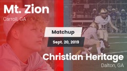 Matchup: Mt. Zion vs. Christian Heritage  2019