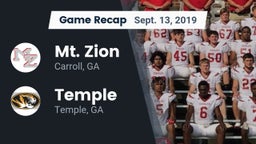 Recap: Mt. Zion  vs. Temple  2019
