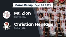 Recap: Mt. Zion  vs. Christian Heritage  2019