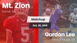 Matchup: Mt. Zion vs. Gordon Lee  2019