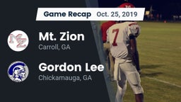 Recap: Mt. Zion  vs. Gordon Lee  2019
