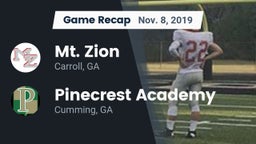 Recap: Mt. Zion  vs. Pinecrest Academy  2019