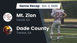 Recap: Mt. Zion  vs. Dade County  2020