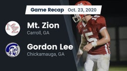Recap: Mt. Zion  vs. Gordon Lee  2020