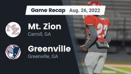 Recap: Mt. Zion  vs. Greenville  2022