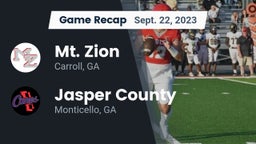 Recap: Mt. Zion  vs. Jasper County  2023