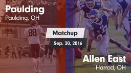 Matchup: Paulding vs. Allen East  2016