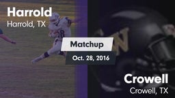 Matchup: Harrold vs. Crowell  2016