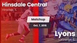 Matchup: Hinsdale Central vs. Lyons  2016