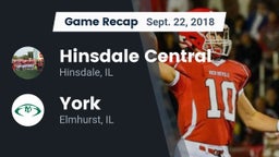 Recap: Hinsdale Central  vs. York  2018