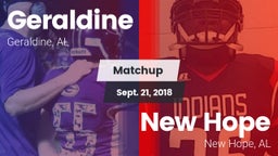 Matchup: Geraldine vs. New Hope  2018