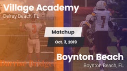 Matchup: Village Academy vs. Boynton Beach  2019