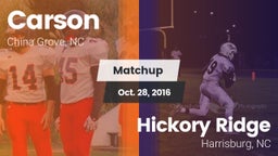 Matchup: Carson vs. Hickory Ridge  2016