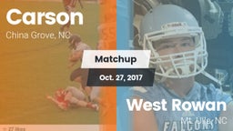 Matchup: Carson vs. West Rowan  2017