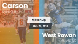 Matchup: Carson vs. West Rowan  2018