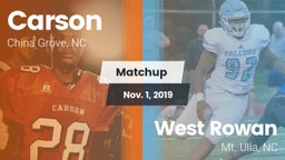 Matchup: Carson vs. West Rowan  2019