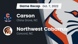 Recap: Carson  vs. Northwest Cabarrus  2022