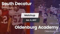 Matchup: South Decatur vs. Oldenburg Academy  2017