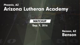Matchup: Arizona Lutheran Aca vs. Benson  2016