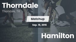 Matchup: Thorndale vs. Hamilton 2016