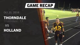 Recap: Thorndale  vs. Holland 2016