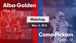 Matchup: Alba-Golden vs. Como-Pickton  2016