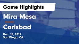 Mira Mesa  vs Carlsbad  Game Highlights - Dec. 18, 2019