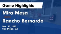 Mira Mesa  vs Rancho Bernardo Game Highlights - Dec. 30, 2023
