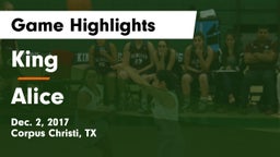 King  vs Alice Game Highlights - Dec. 2, 2017