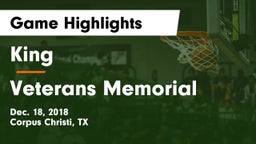 King  vs Veterans Memorial  Game Highlights - Dec. 18, 2018