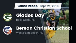 Recap: Glades Day  vs. Berean Christian School 2018