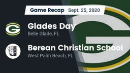 Recap: Glades Day  vs. Berean Christian School 2020